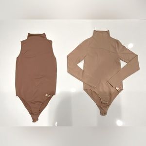 2 - SKIMS Bodysuits - SIZE SMALL - NEVER WORN - Dark Tan + Cream